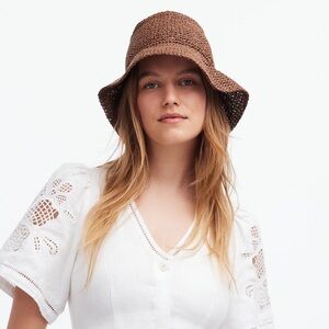 NWT Madewell Lantern Straw Hat Chocolate color Size S/M